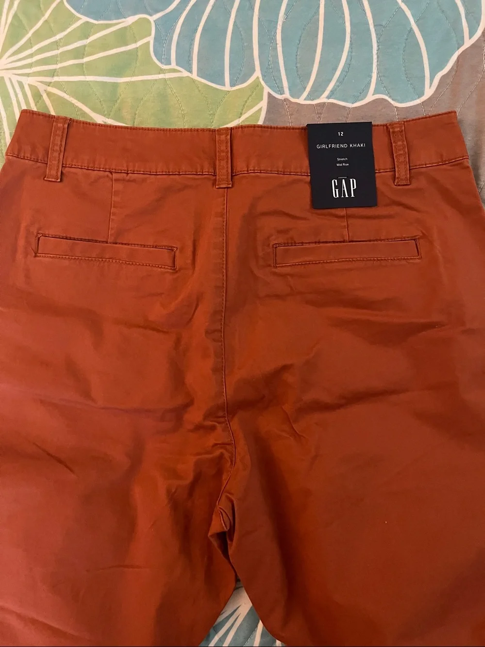 NWT Gap Girlfriend Khakis in a burnt orange Sz 12 - Picture 7 of 14